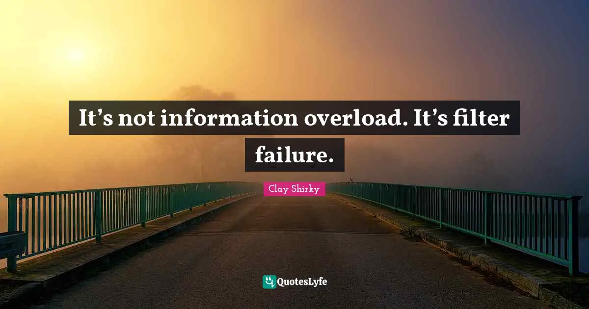 It’s not information overload. It’s filter failure.