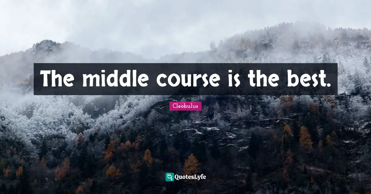 Brighten Quotes: "The middle course is the best."