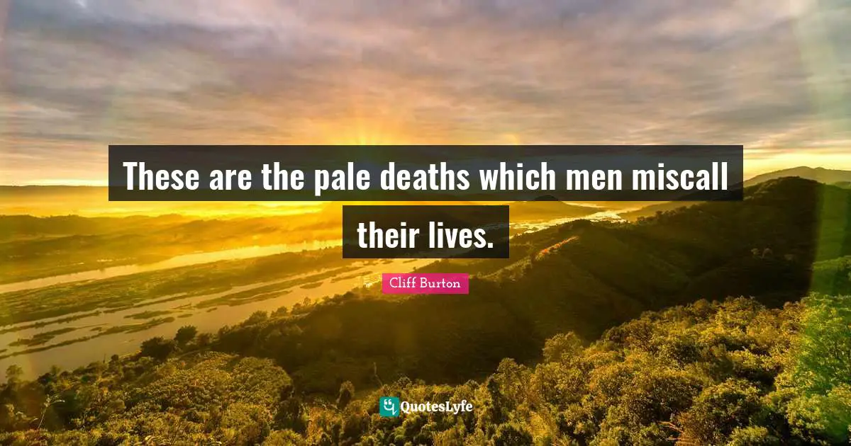 These are the pale deaths which men miscall their lives.