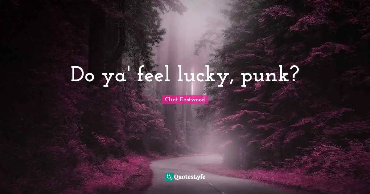 Do ya' feel lucky, punk?