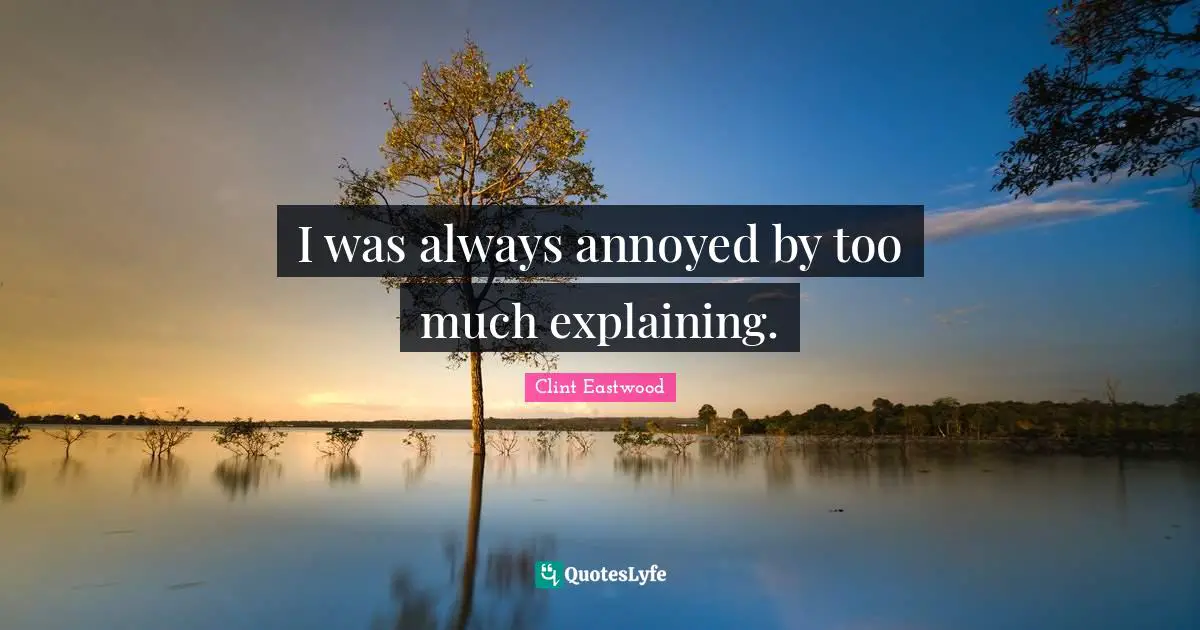 Annoyed Quotes: "I was always annoyed by too much explaining."