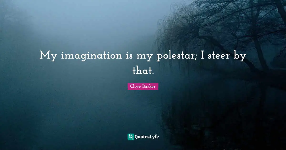 My imagination is my polestar; I steer by that.