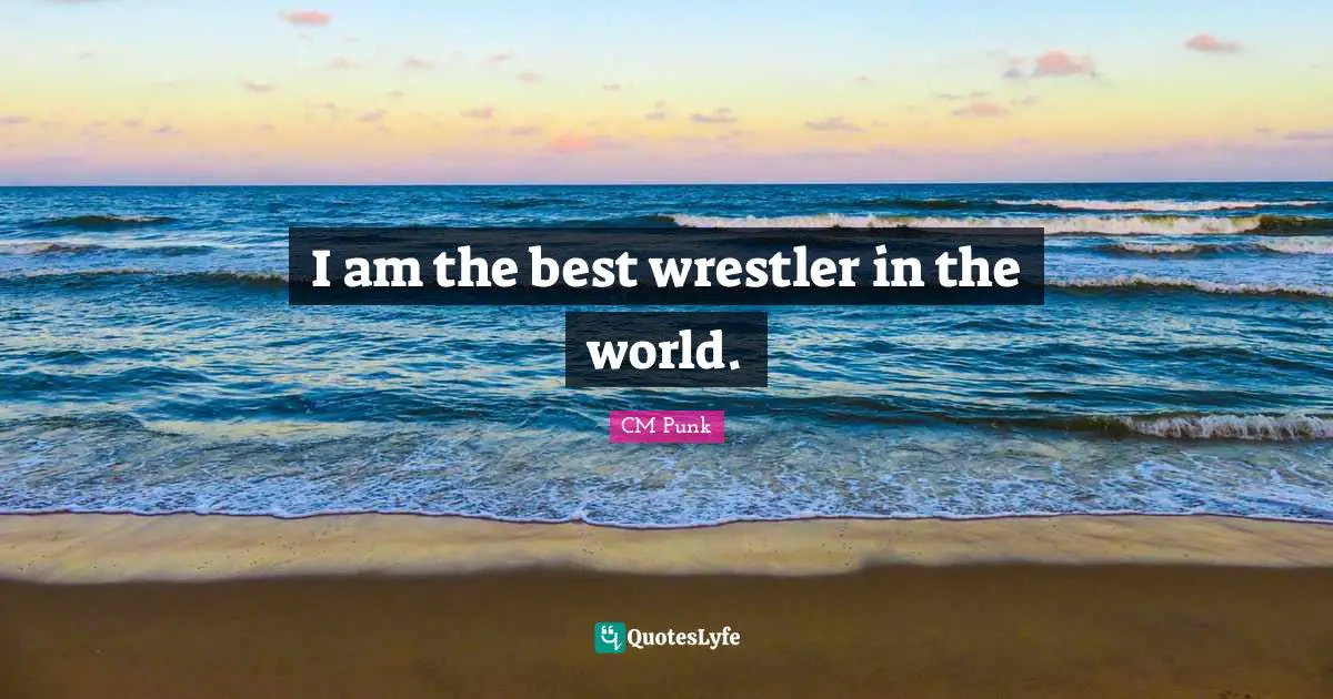 I am the best wrestler in the world.