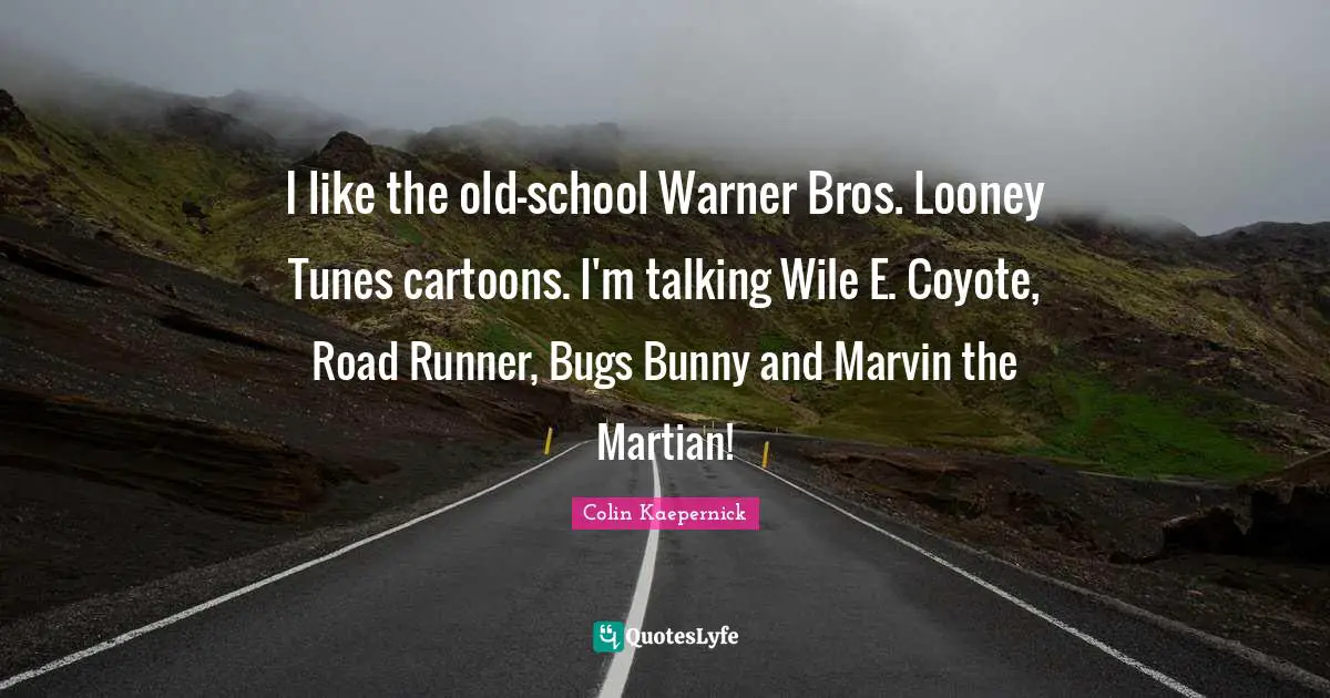 I like the old-school Warner Bros. Looney Tunes cartoons. I'm talking Wile E. Coyote, Road Runner, Bugs Bunny and Marvin the Martian!