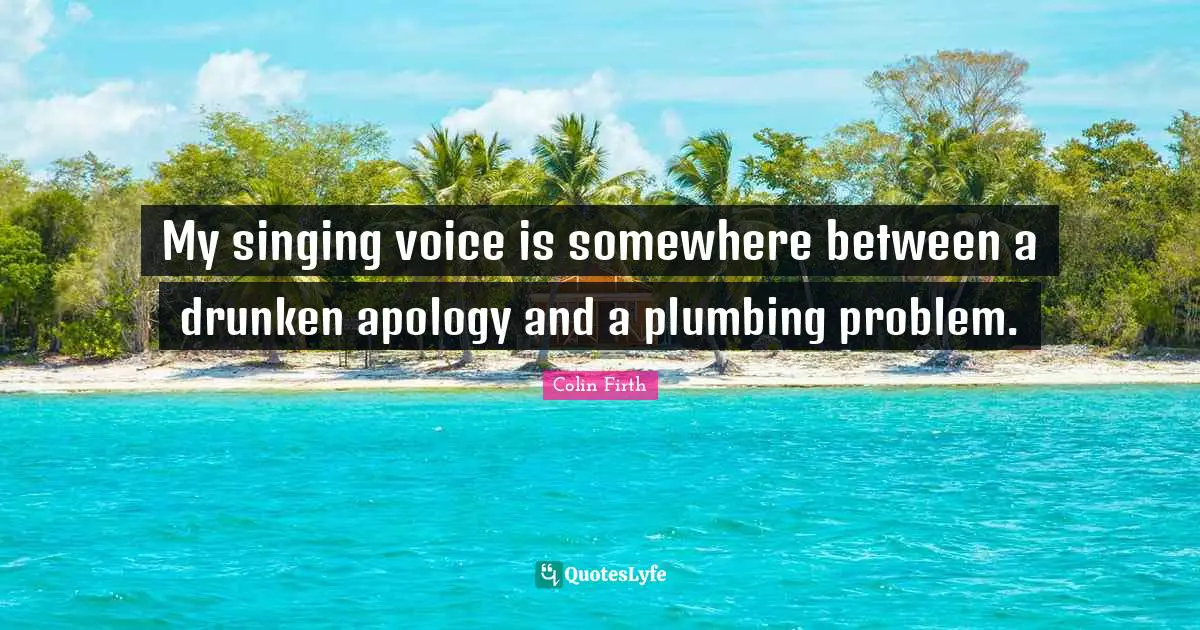 My singing voice is somewhere between a drunken apology and a plumbing problem.