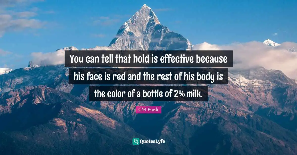 You can tell that hold is effective because his face is red and the rest of his body is the color of a bottle of 2% milk.