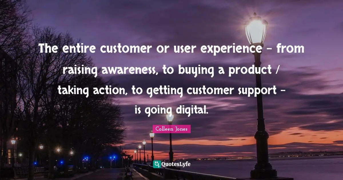 Taking Action Quotes: "The entire customer or user experience - from raising awareness, to buying a product / taking action, to getting customer support - is going digital."