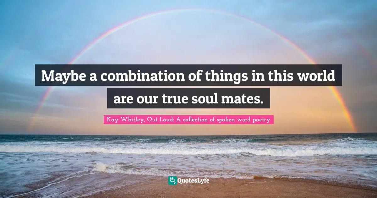 Maybe a combination of things in this world are our true soul mates.