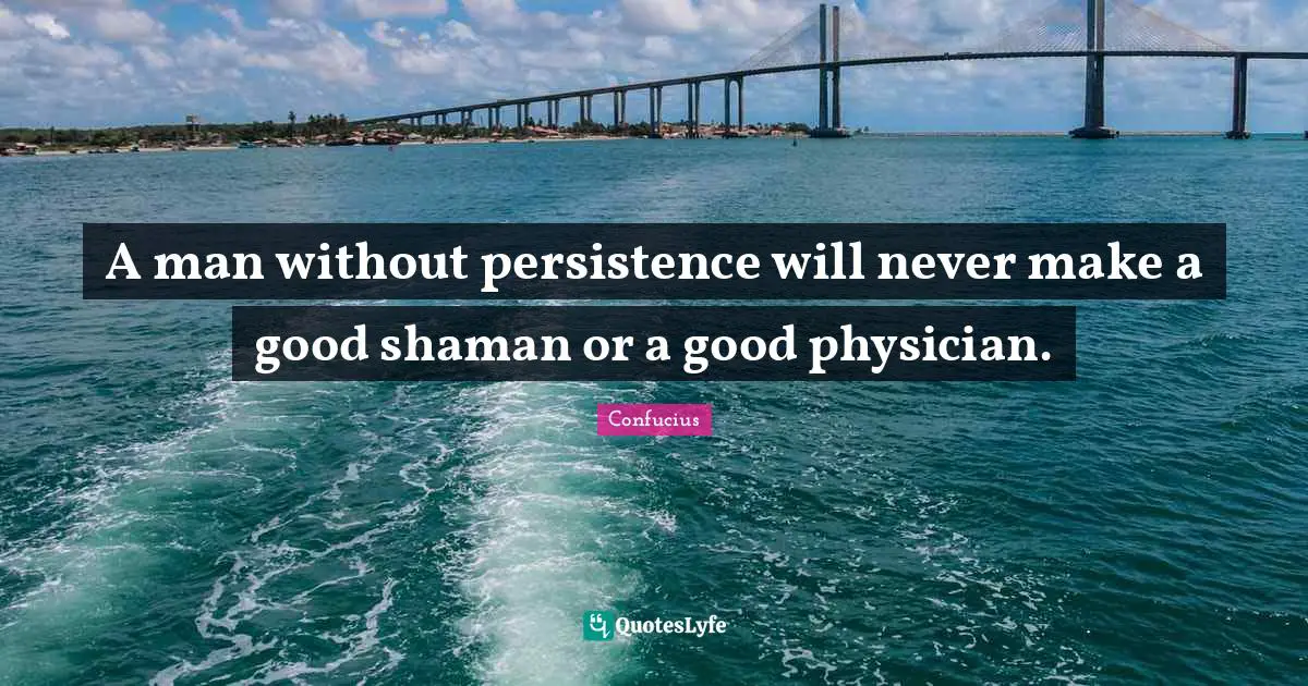 A man without persistence will never make a good shaman or a good physician.