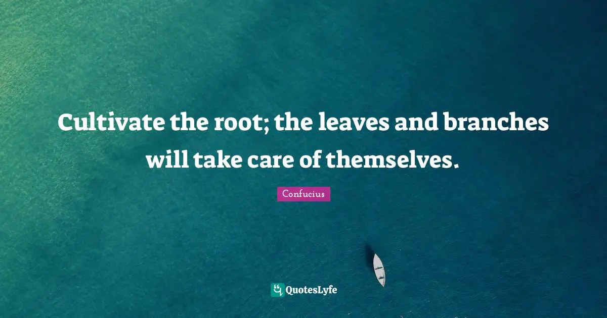 Branches Quotes: "Cultivate the root; the leaves and branches will take care of themselves."