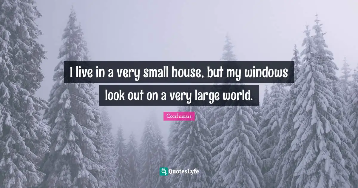 I live in a very small house, but my windows look out on a very large world.