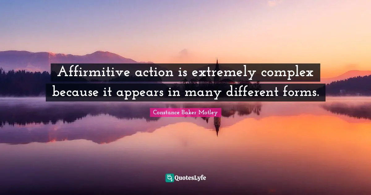 Affirmitive action is extremely complex because it appears in many different forms.