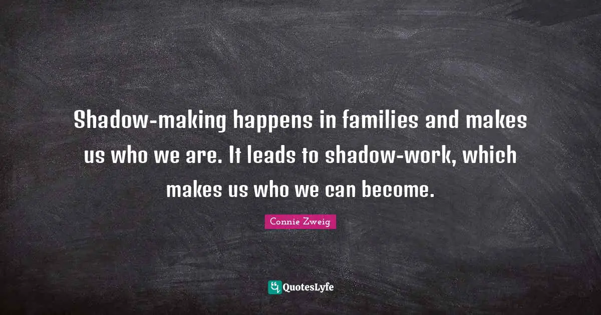 Shadow-making happens in families and makes us who we are. It leads to shadow-work, which makes us who we can become.