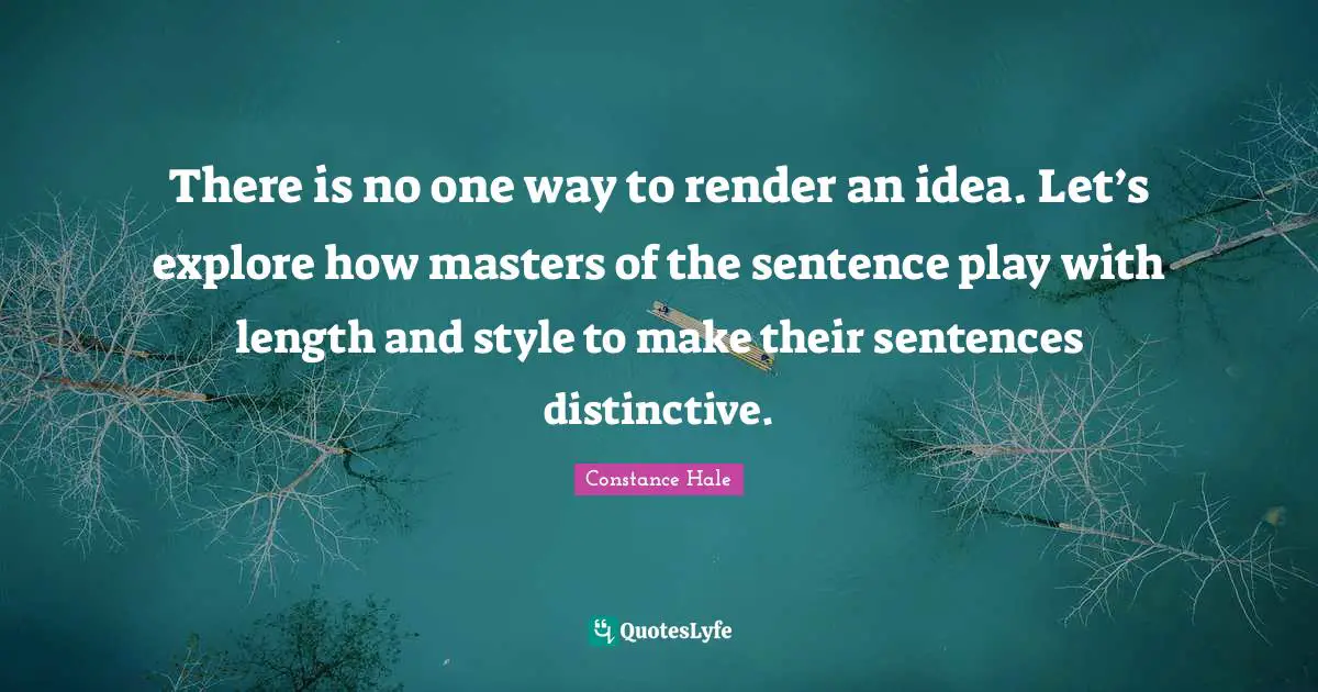 There is no one way to render an idea. Let’s explore how masters of the sentence play with length and style to make their sentences distinctive.