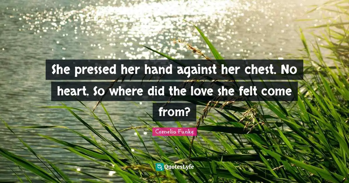 She pressed her hand against her chest. No heart. So where did the love she felt come from?