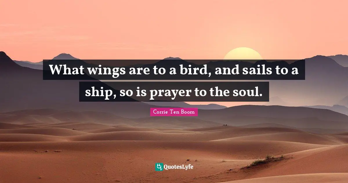 Corrie Ten Boom Quotes: What wings are to a bird, and sails to a ship, so is prayer to the soul.