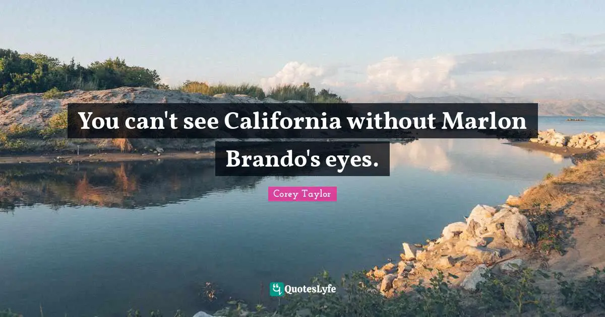 You can't see California without Marlon Brando's eyes.