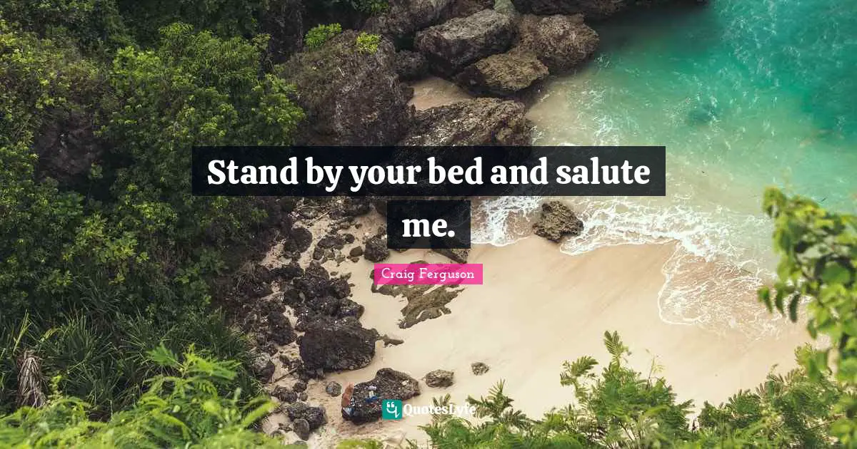 Craig Ferguson Quotes: "Stand by your bed and salute me."