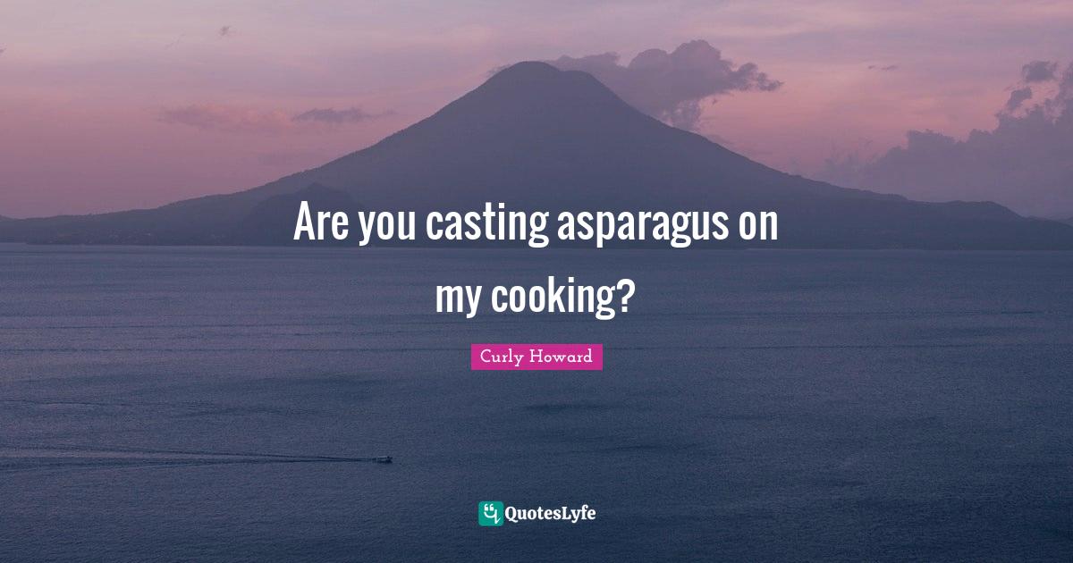 Are you casting asparagus on my cooking?... Quote by Curly Howard