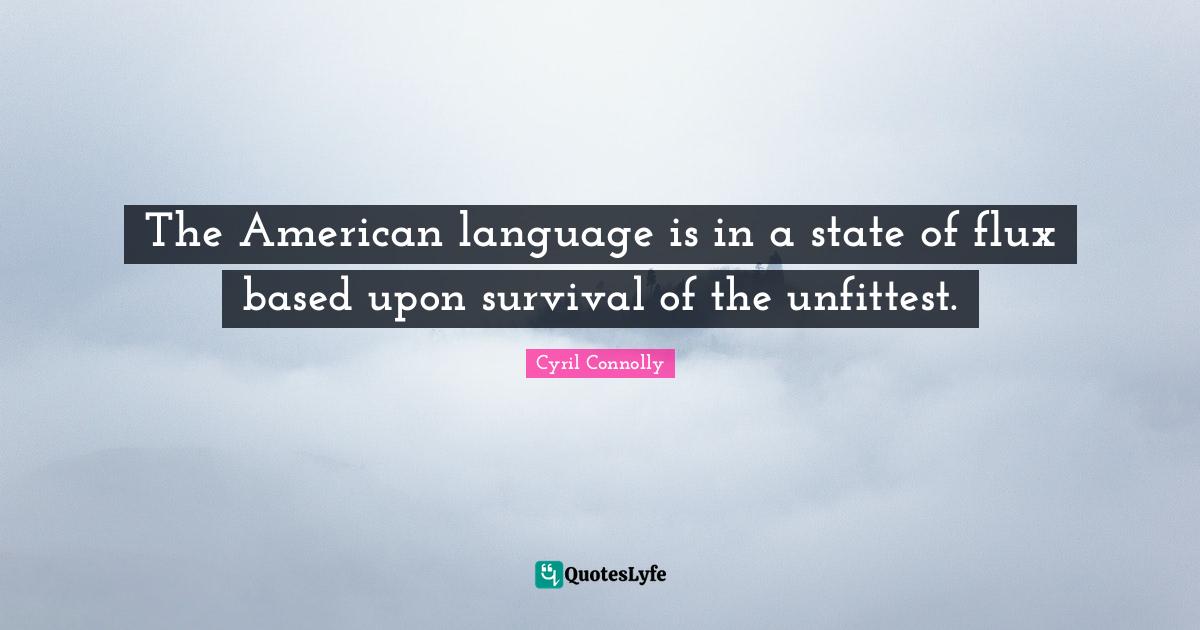 The American language is in a state of flux based upon survival of the unfittest.