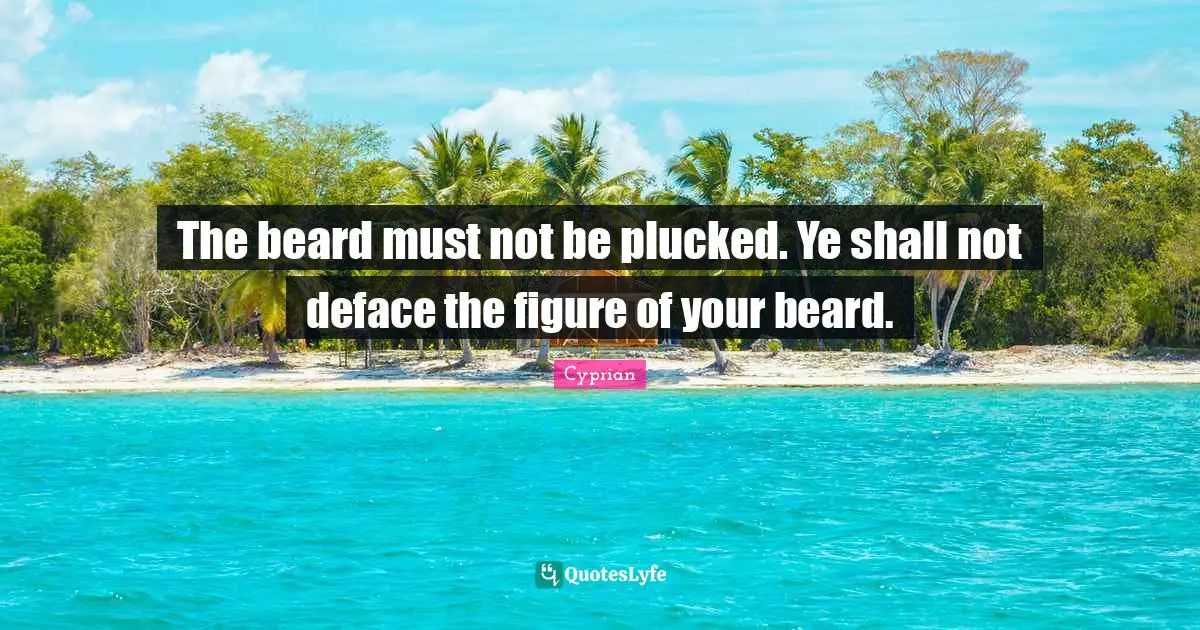 Beard Quotes: "The beard must not be plucked. Ye shall not deface the figure of your beard."