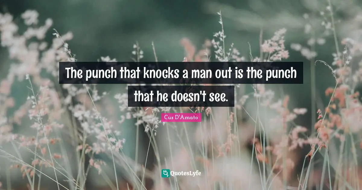 The punch that knocks a man out is the punch that he doesn't see.