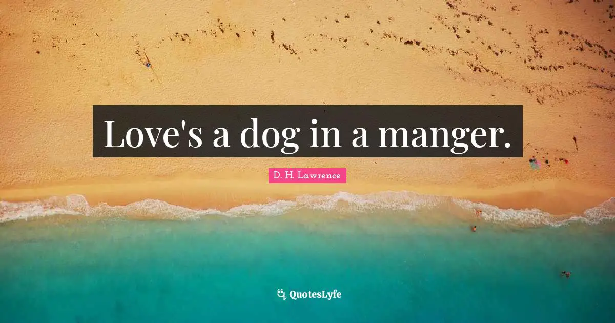 Love's a dog in a manger.