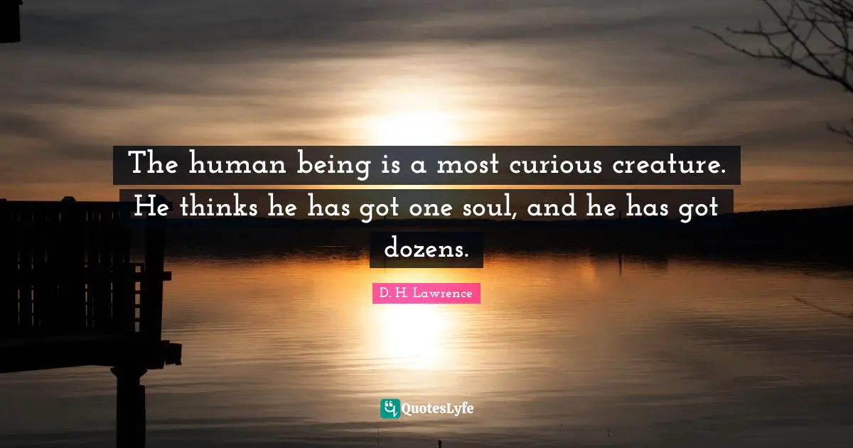 The human being is a most curious creature. He thinks he has got one soul, and he has got dozens.