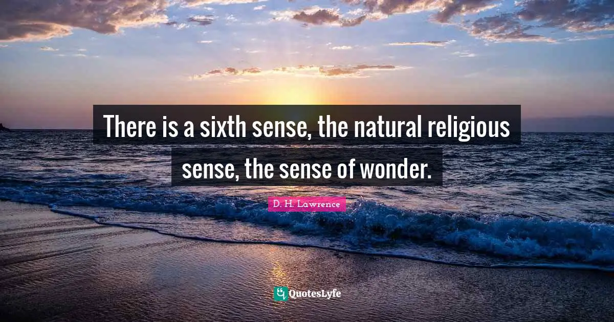 Sixth Sense Quotes: "There is a sixth sense, the natural religious sense, the sense of wonder."