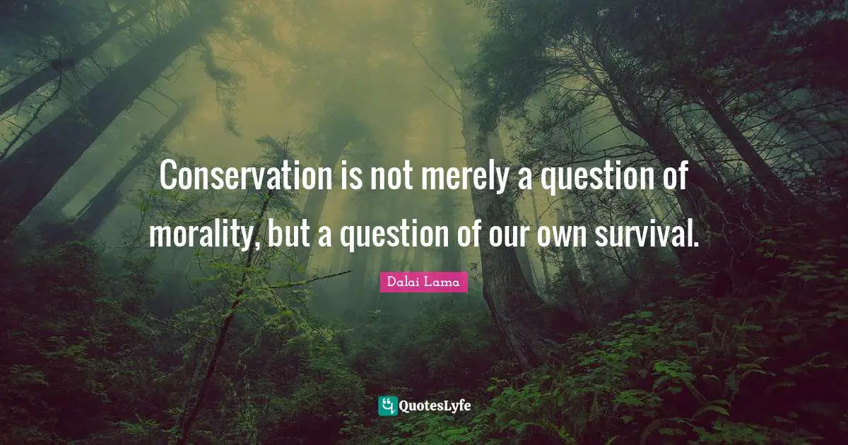 Conservation is not merely a question of morality, but a question of our own survival.