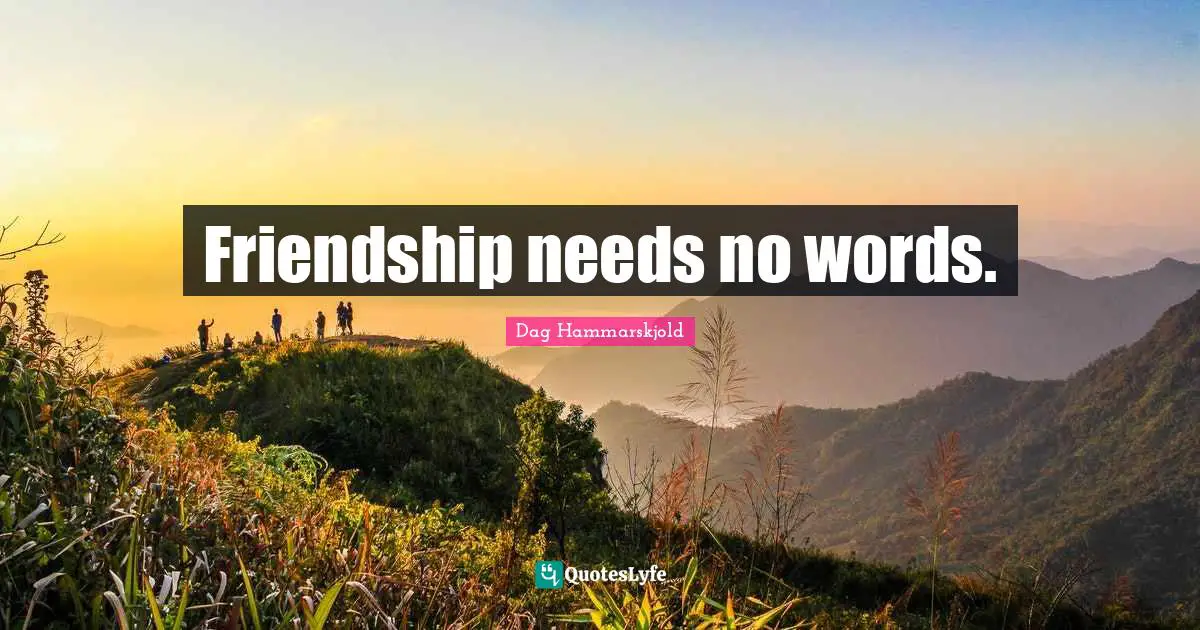 Friendship needs no words.