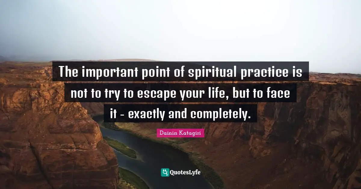 Spiritual Practice Quotes: "The important point of spiritual practice is not to try to escape your life, but to face it - exactly and completely."
