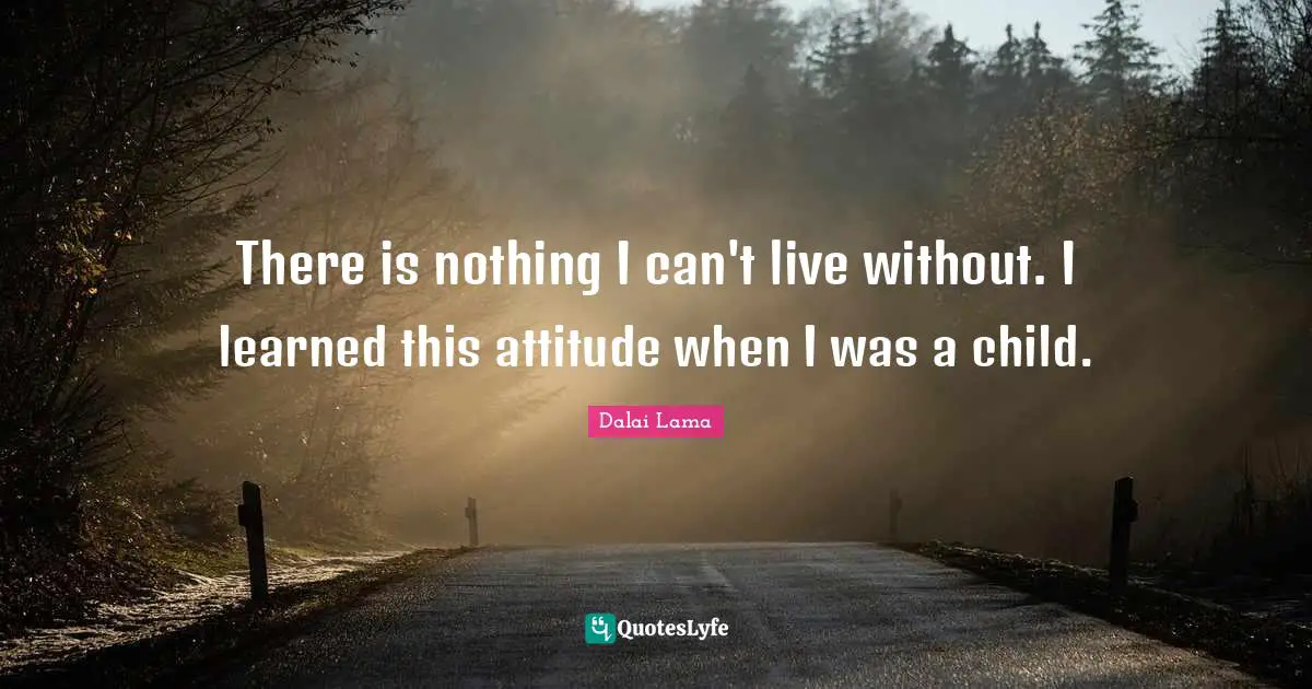 There is nothing I can't live without. I learned this attitude when I was a child.