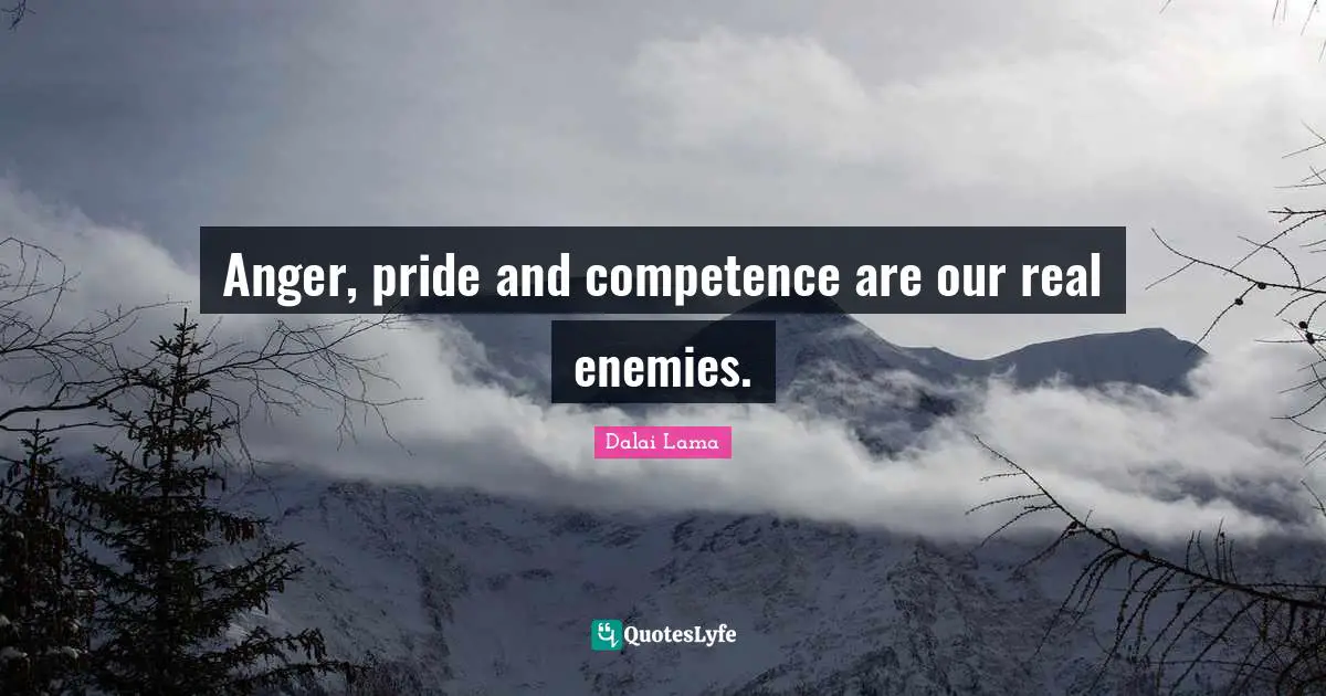 Competence Quotes: "Anger, pride and competence are our real enemies."