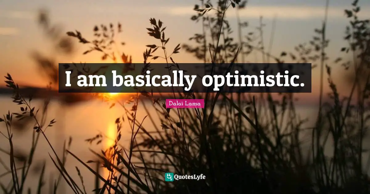 I am basically optimistic.