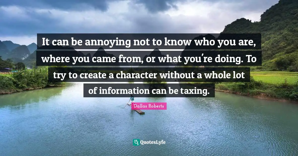 It can be annoying not to know who you are, where you came from, or what you're doing. To try to create a character without a whole lot of information can be taxing.