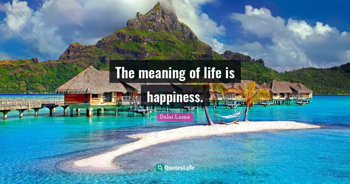 The meaning of life is happiness.