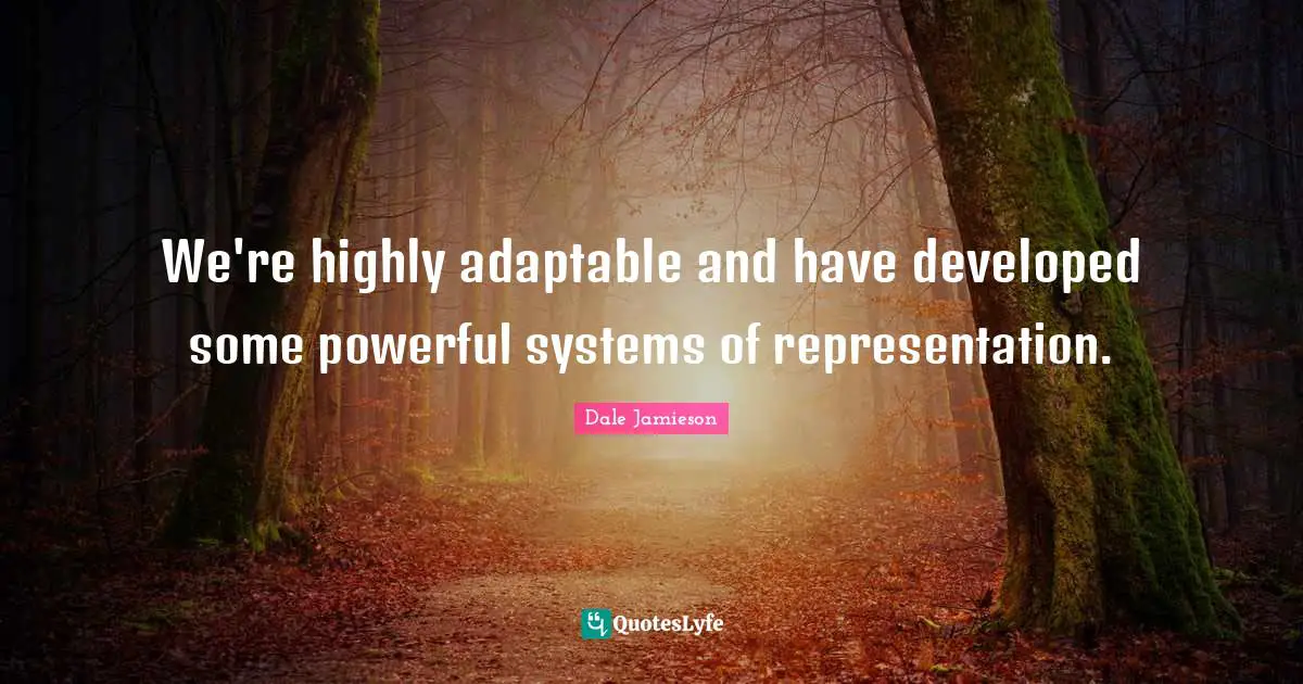 We're highly adaptable and have developed some powerful systems of representation.