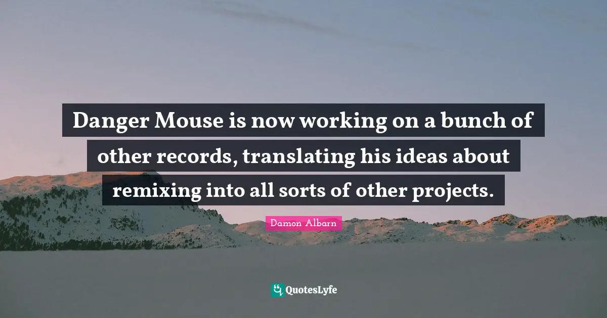 Danger Mouse is now working on a bunch of other records, translating his ideas about remixing into all sorts of other projects.