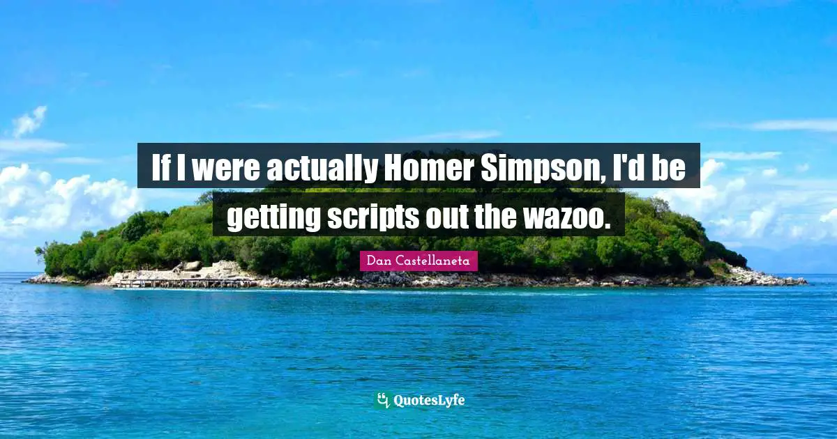 If I were actually Homer Simpson, I'd be getting scripts out the wazoo.