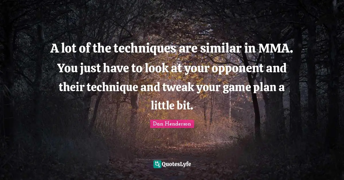 A lot of the techniques are similar in MMA. You just have to look at your opponent and their technique and tweak your game plan a little bit.
