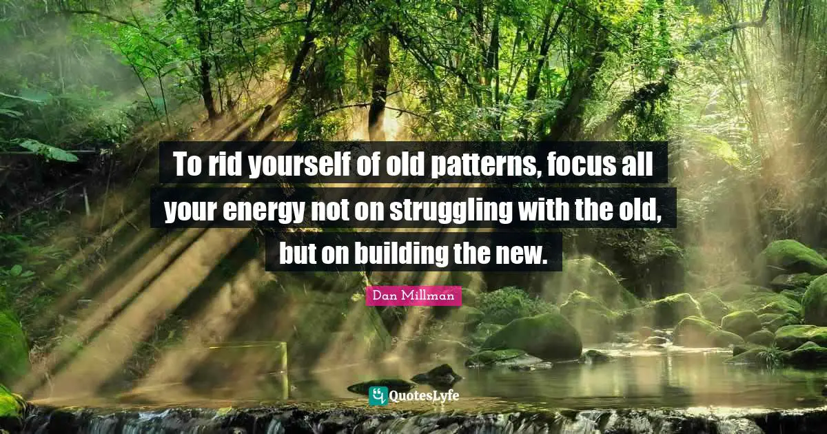 To rid yourself of old patterns, focus all your energy not on struggling with the old, but on building the new.