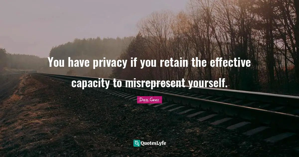 You have privacy if you retain the effective capacity to misrepresent yourself.