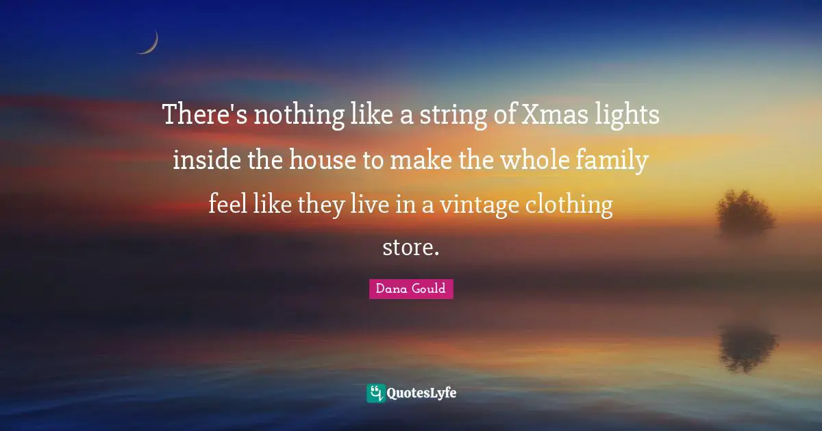 There's nothing like a string of Xmas lights inside the house to make the whole family feel like they live in a vintage clothing store.
