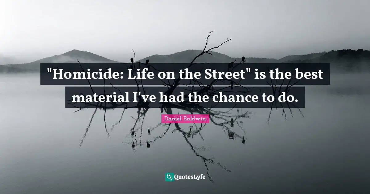 "Homicide: Life on the Street" is the best material I've had the chance to do.
