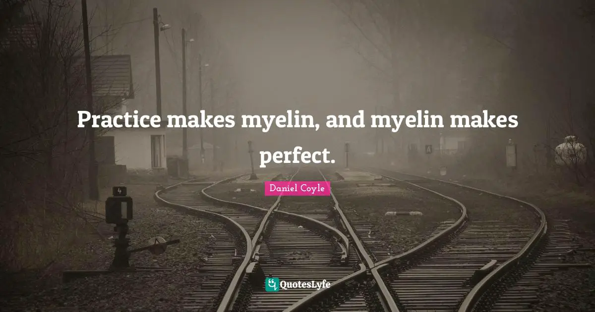 Practice makes myelin, and myelin makes perfect.