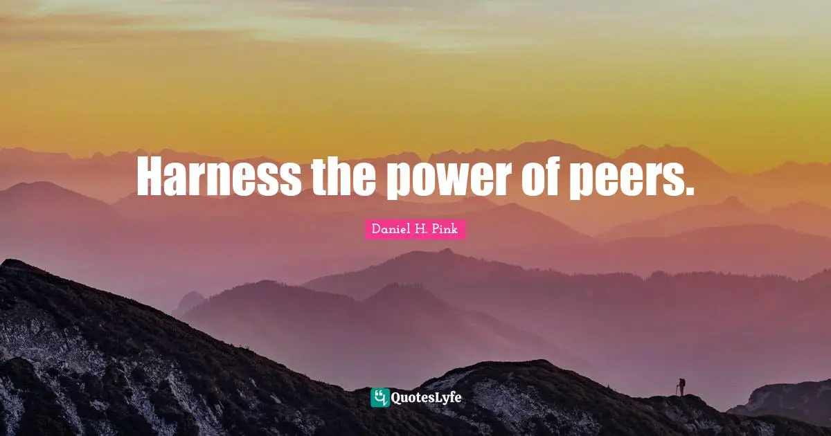 Harness the power of peers.