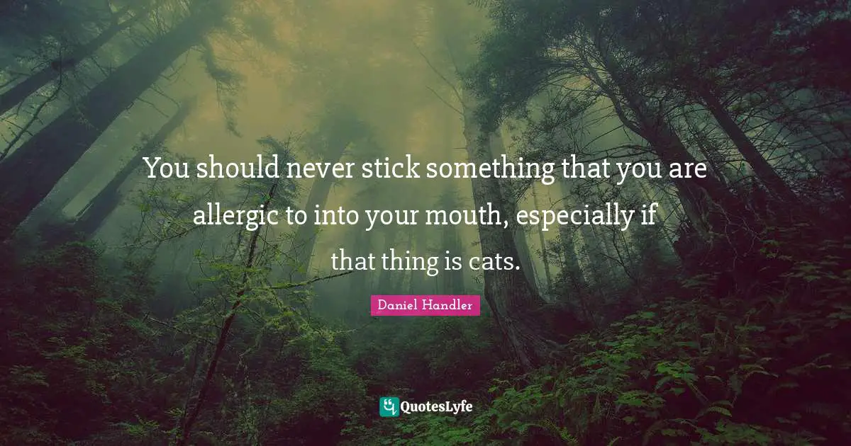 You should never stick something that you are allergic to into your mouth, especially if that thing is cats.