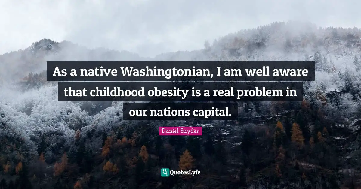 As a native Washingtonian, I am well aware that childhood obesity is a real problem in our nations capital.