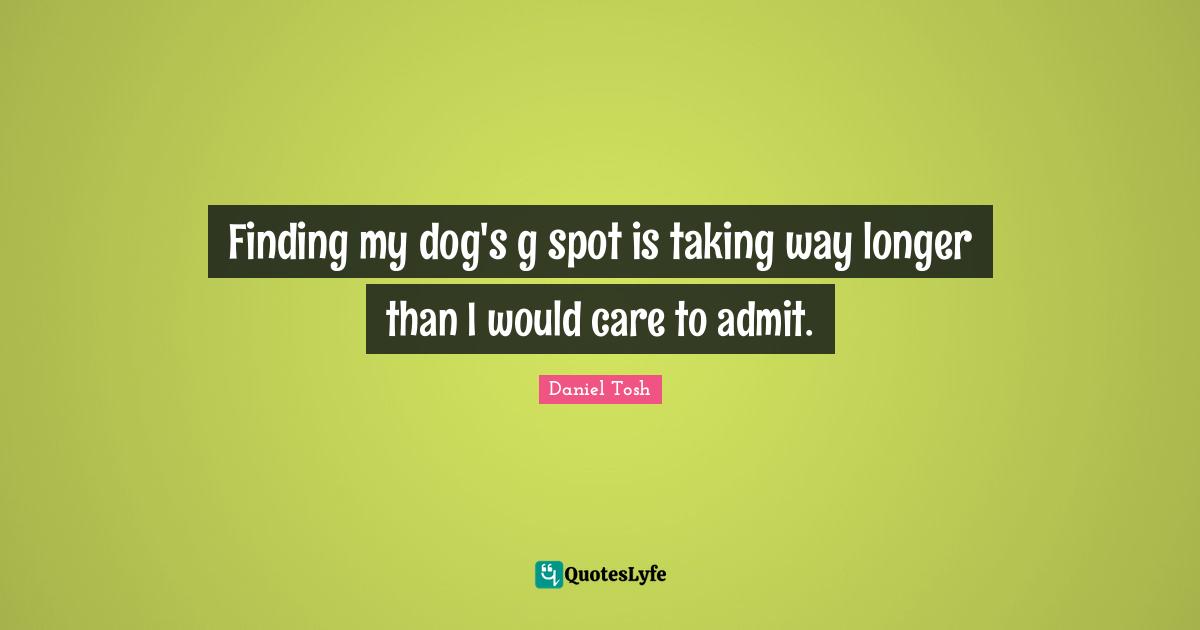 Finding my dog's g spot is taking way longer than I would care to admit.